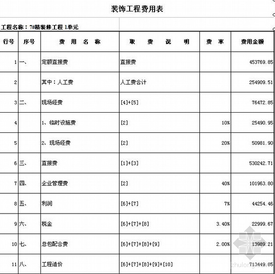 公共区域的装修资料下载-北京某住宅楼及公共区域精装修工程报价实例