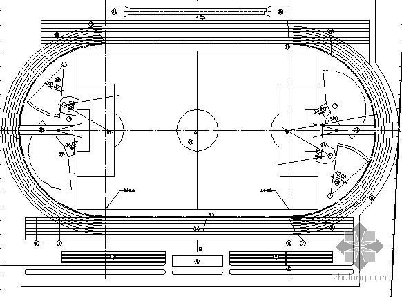 田径场cad资料下载-田径场和看台详细施工图