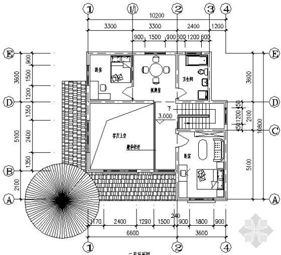 某二层小别墅建筑方案图3-3