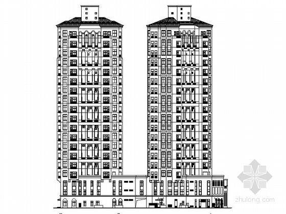 某二十层高层资料下载-[深圳]某二十层办公楼建筑施工图（96.6米）