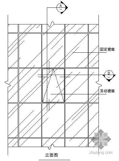 导轨式爬手架平立面图资料下载-某吊挂式玻璃幕墙节点构造详图（十）（立面图）