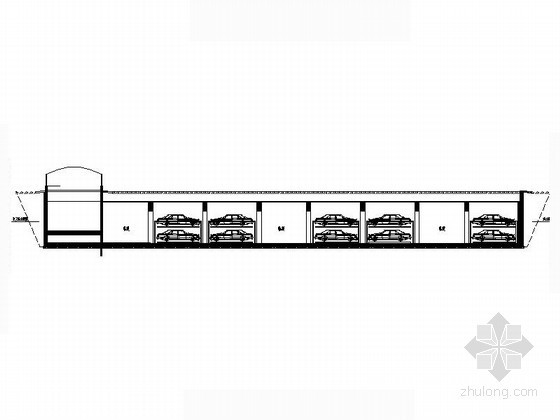 地下车场标识CAD资料下载-某办公楼地下车库建筑方案图