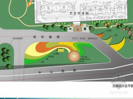 公园主入口设计方案资料下载-某小区入口景观绿地设计方案文本