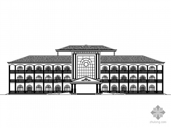 培训中心办公大楼资料下载-某三层（局部四层）培训中心建筑施工图
