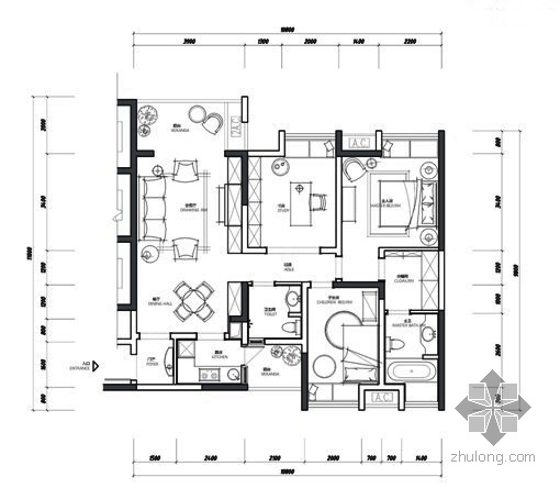 样板房概念设计方案册资料下载-[重庆]加州田园三居样板房设计方案