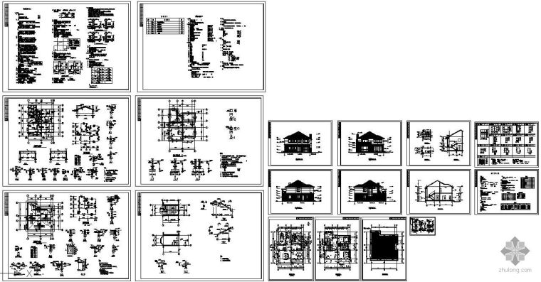 建筑施工图和建筑结构图资料下载-某砖混结构别墅全套施工建筑结构图