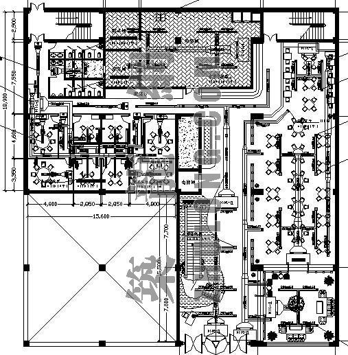 建筑外观平面图纸资料下载-北京某饭店空调设计平面图纸