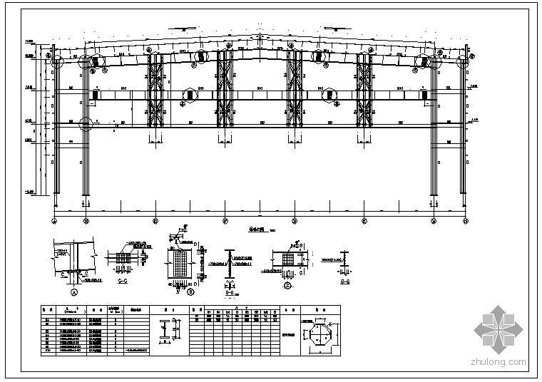 门式钢桁架图集资料下载-某货运楼钢桁架结构施工节点构造详图