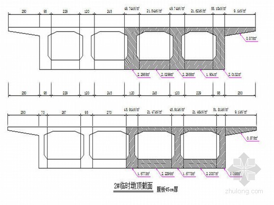 预应力混凝土简支现浇连续梁桥施工方案（含CAD节点详图 支架计算书）-临时墩顶截面 