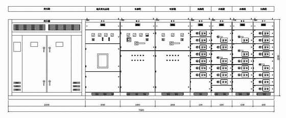 抽屉柜CAD图纸资料下载-变电室 变压器、抽屉开关柜立面图