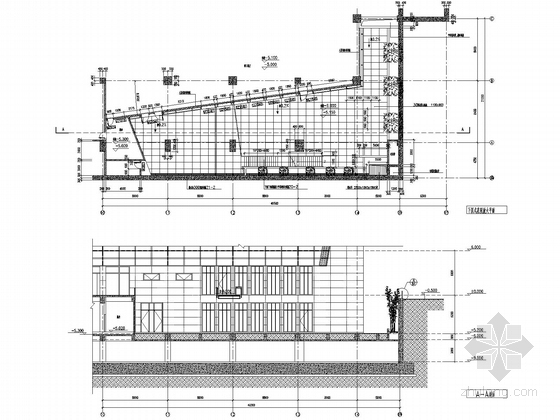 [江苏]37层企业办公楼建筑施工图（上海知名公司设计）-剖面图