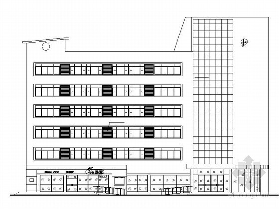 六层办公楼效果图模型资料下载-[泸州]某加油站六层综合办公楼建筑施工图（含效果图）