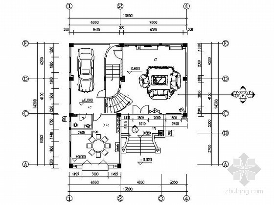 欧式柜CAD施工图资料下载-[广东]欧式四层别墅施工图（含效果）