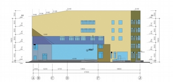 [湖北]现代风格生物产业展示中心建筑设计方案文本（含CAD）-现代风格生物产业园单体建筑立面图