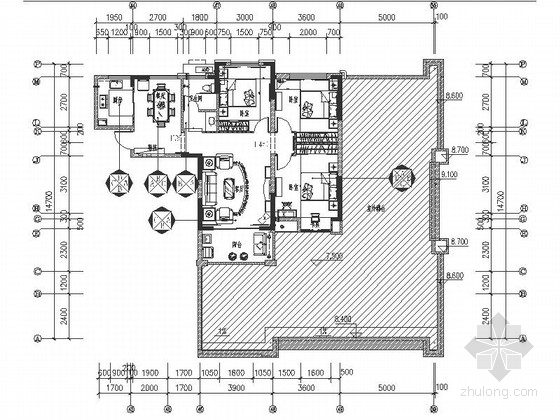 现代简欧风格装修图资料下载-现代简欧风格三室两厅装修施工图