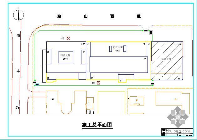 型钢钢结构施工方案资料下载-天津某高层钢结构安装施工方案（H型钢、平面图）