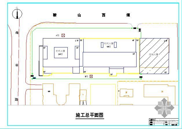 高层钢结构专项施工方案资料下载-天津某高层钢结构安装施工方案（H型钢、平面图）