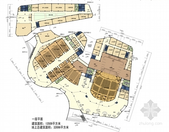 [浙江]现代风格文化中心规划设计方案文本（图书馆、博物馆、文化综合体）-现代风格文化中心各层平面图