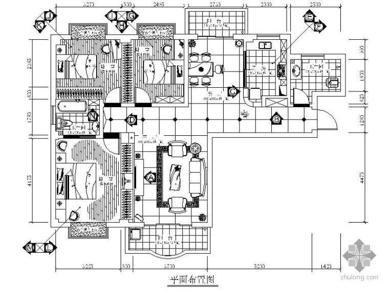 卧室衣柜设计方案资料下载-[武汉]两套三室两厅设计方案图
