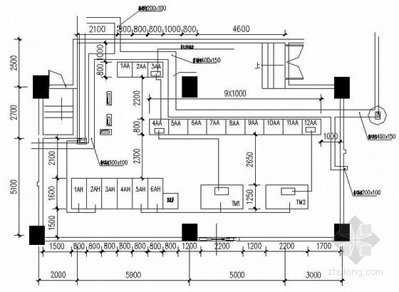 地上配电室建筑图资料下载-某商业中心配电室电气图