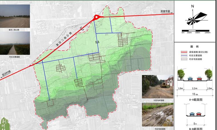 [陕西]某县淡村镇荆川村村庄规划方案设计PDF（33页）-道路现状图