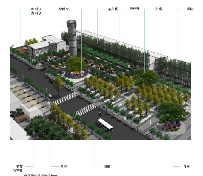 [山西]大型道路街道景观设计方案（知名景观公司）-植物配置设计1