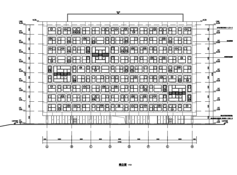 塔式高层办公楼平面图资料下载-[广东]高层科技办公楼建筑图纸（85页PDF全专业图纸）