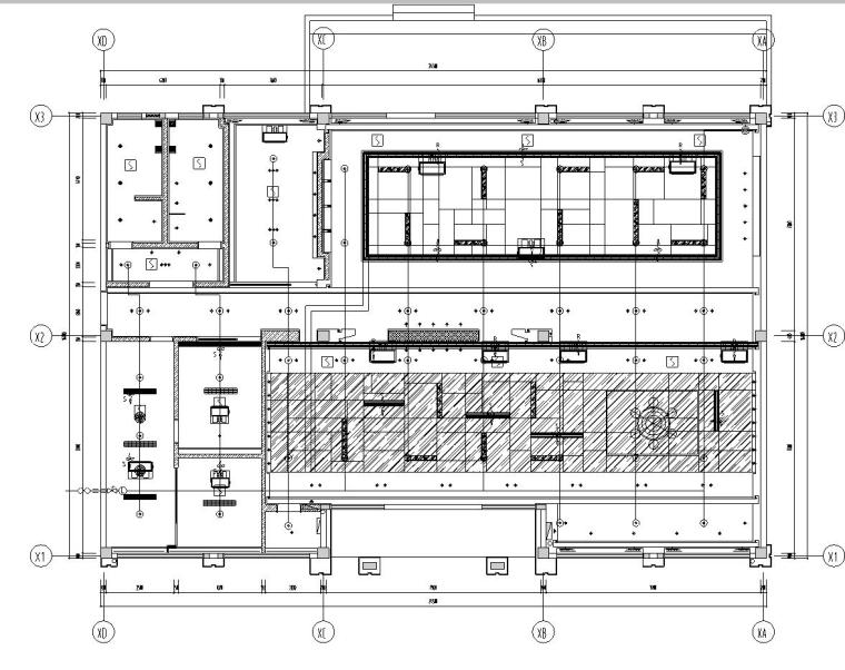 帝凯设计-风景晨园销售中心室内施工图设计（包含实景图）-喷淋布置图