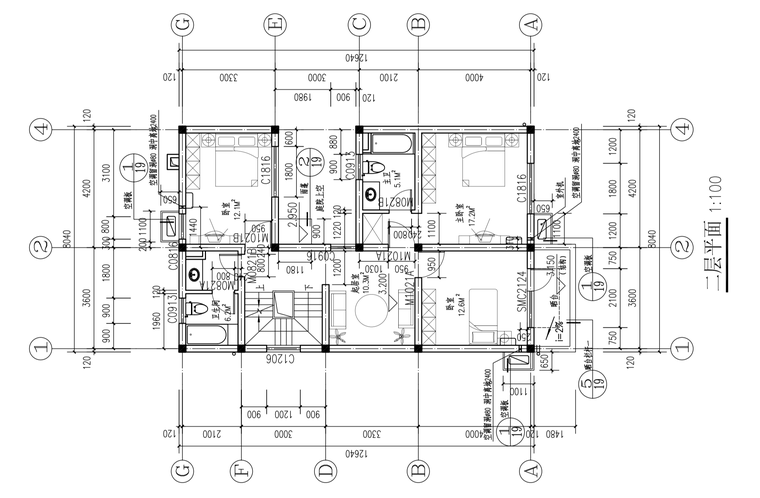 美式3层独栋别墅建筑设计施工图（含全套CAD图纸）-屏幕快照 2019-01-09 上午10.45.07