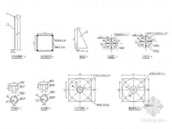 双弯杆结构设计图资料下载-φ159标志杆单悬臂（L杆）结构设计图