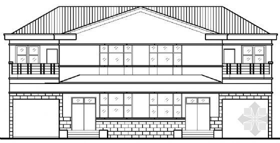 两层双拼别墅设计资料下载-某两层双拼别墅建筑方案图