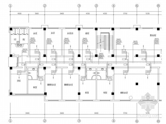 小型高层办公建筑图纸资料下载-[湖南]行政办公综合楼空调系统设计施工图（水环水源热泵空调系统）