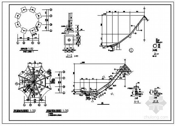 八角亭施工图设计资料下载-某八角亭结构设计图