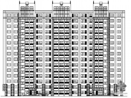 公寓小高层CAD资料下载-某小高层干挂石材设计建筑施工图