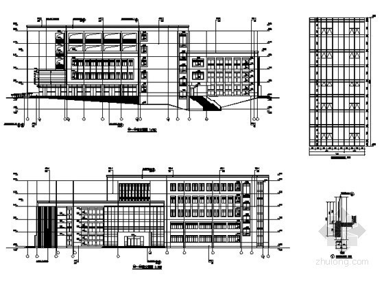 某五层教学楼建筑施工图-立面图