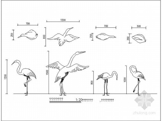 椭圆广场铺装详图资料下载-某广场鸟类雕塑施工详图