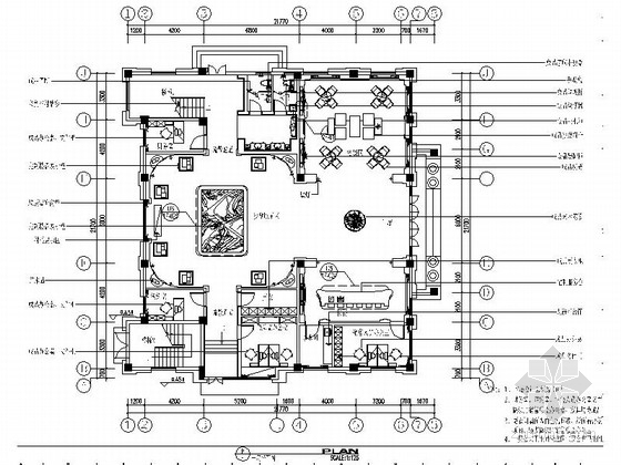 CAD造型顶设计资料下载-[浙江]原创设计法式新古典风格售楼处CAD装修施工图（含软装方案图）