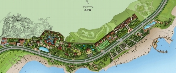 [福建]滨海生态旅游度假区概念性规划设计方案文本（含多个地块）-滨海生态旅游度假区概念性规划设计总平面图