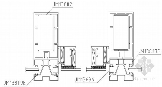 半隐幕墙cad资料下载-JM138明（半隐）框幕墙节点详图