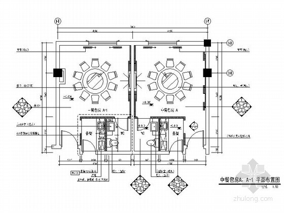 包间型餐厅资料下载-中餐厅A型包房室内装修图