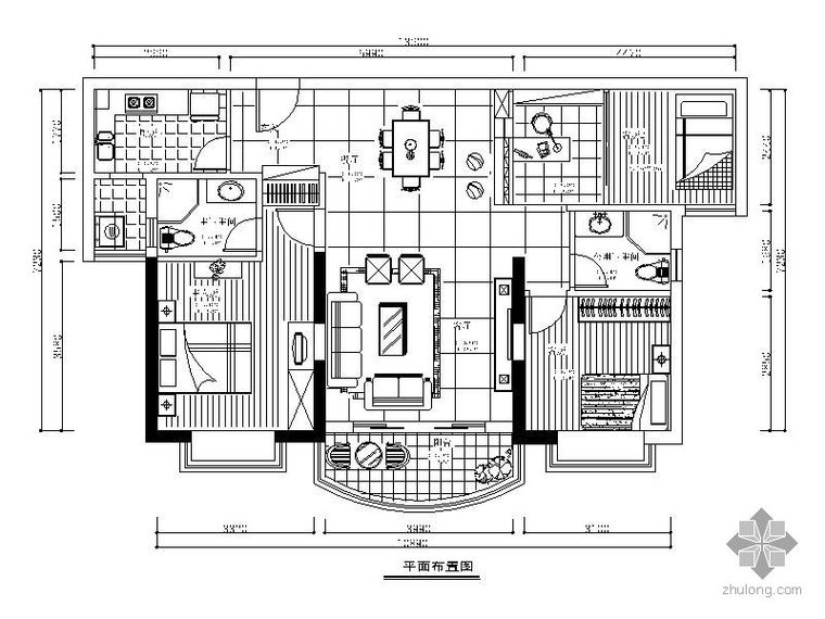 四室二厅设计cad资料下载-中式风格四室二厅装修图（含实景）