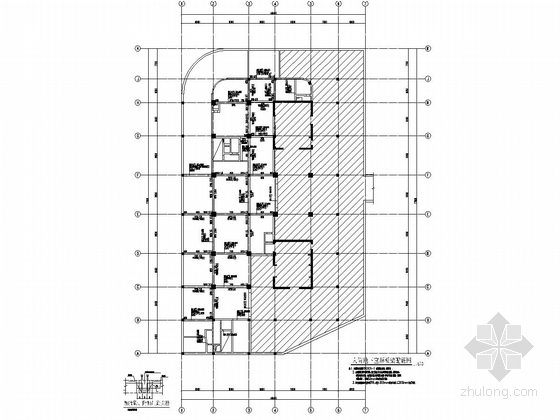 [江苏]14层框剪结构环境监测中心办公楼建筑结构施工图-人防地下室顶板梁配筋图