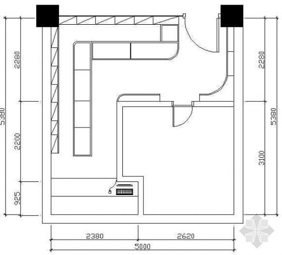 化妆品专卖店cad平面资料下载-某化妆品专卖店装修图