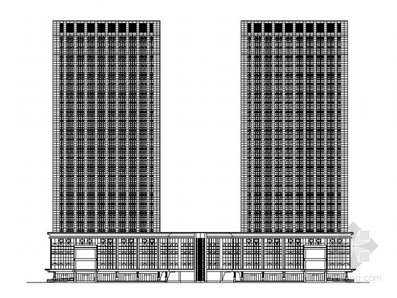 湛江财富汇办公大楼资料下载-[鄂尔多斯]某二十六层财富广场建筑施工图（99.4米）