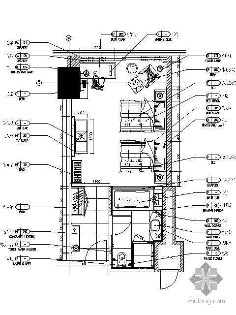 商务酒店建筑外观资料下载-[北京]某商务酒店双床间施工图