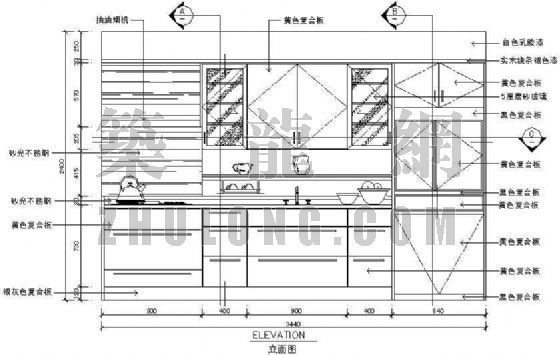 橱柜厨房设计CAD施工图资料下载-橱柜施工图