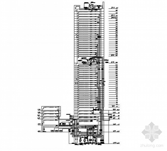 6层办公楼消防图资料下载-湖北某46层办公楼消防系统图