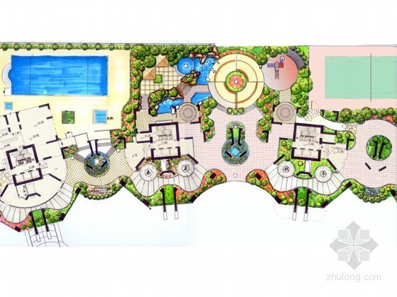 社区绿化指标资料下载-[广州]新型豪华住宅社区环境绿化设计