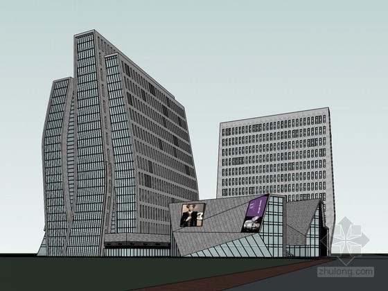 德克萨斯商业大厦资料下载-商业大厦SketchUp模型下载