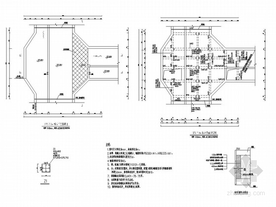 综合管廊钢筋CAD结构图资料下载-城市管廊交叉结构图